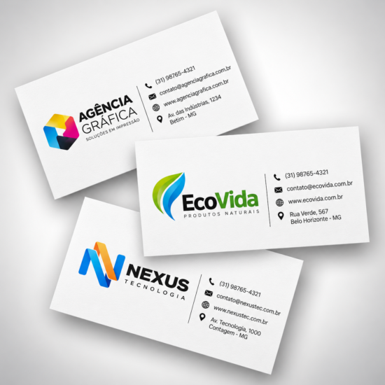 Cartao logomarca colorida e preto e branco sem verniz